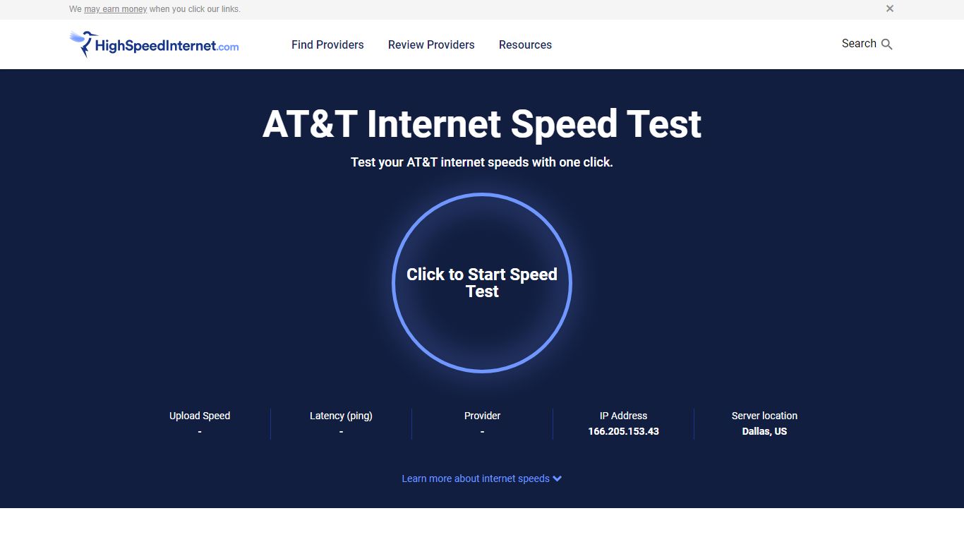 AT&T Speed Test | HighSpeedInternet.com